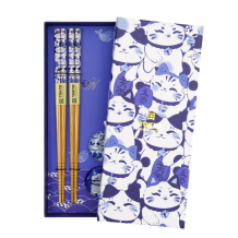 TDS, Chopstick Gift Set, 4 pcs, Lucky Cat, Item No. 33519