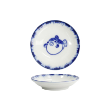 TDS, Sauce Bowl, Puffer Fish, Blue/White, Ø 9x2cm - Item No. 33559