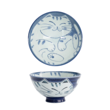 TDS, Reis Schale, Kawaii Cat, Blau, Ø 11,5 x 6 cm 300ml , Art.-Nr. 33592