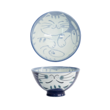 TDS, Reis Schale, Kawaii Cat, Blau, Ø 11,5 x 6 cm 300ml , Art.-Nr. 33594
