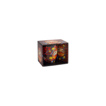 Tasse Kawaii Daruma Rot/Schwarz in Geschenkbox, Porzellan, 380 ml