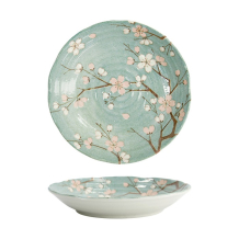 Plate Fujisakura Green, Porcelain, &Oslash; 22 cm