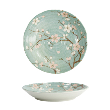 TDS, Plate, Fujisakura, Green Ø 22x4 cm, Item No. 33709