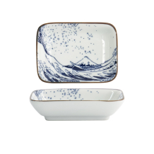 TDS, Bowl, Hokusai Choku, White/Blue, 9.6 x 7.2 cm - Item No. 33731