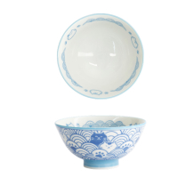 TDS, Rice Bowl, Kawaii Sleeping Cat, Blue, Ø 11.5 x 6 cm - Item No. 33765