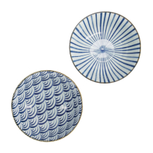 TDS, Ramen Bowl Giftset, Natsu,  6 Pcs, Blue/White, Ø 21x7.8cm 1000ml, Item No. 33781