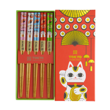TDS, Chopstick Set, Lucky Cat, 5 pair, Item No. 33834