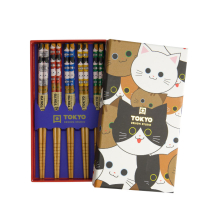 TDS, Kids Chopstick Set, Cats, 5 pair, Item No. 33838