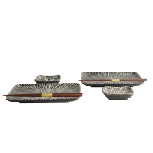 TDS, Sushi Set, Brown Tokusa, Giftset with Chopsticks, 6 pcs, Item No. 33847