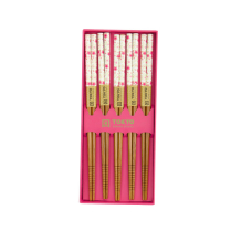 TDS, Chopstick Set, Pink Blossom, 5 pair, Item No. 33861