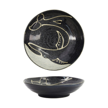 Pasta Plate Kawaii Black Whale, Porcelain, &Oslash; 20.8 cm, 650 ml