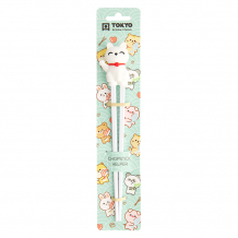 TDS, Kids-Chopsticks , Kitchenware, 22 cm, Lucky Cat, White - Item No. 4661