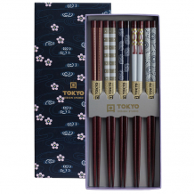 TDS, Chopstick Set, Mixed Designs, 5 pair, Item No. 4800