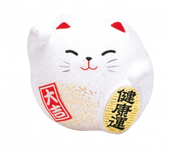 TDS, Lucky Cat, Decoration, White, 5.5 cm - Item No. 6122