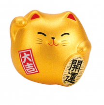 TDS, Lucky Cat, Decoration, Gold, 5.5 cm - Item No. 6125