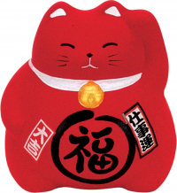 TDS, Glückskatze / Lucky Cat, Dekoration, Rot, 9 cm - Art Nr. 6127