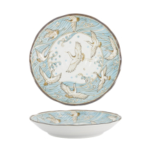 TDS, Plate, Crane, Light Blue, Ø 22x4cm, Item No. 617348