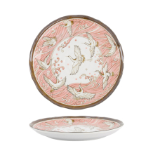 TDS, Plate, Crane, Pink, Ø 24.7x3cm, Item No. 617379