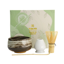 TDS, Matcha Schale Geschenkset, 4-tlg., 11,5x7,5cm, Shiro Hake, Art.-Nr. 617430