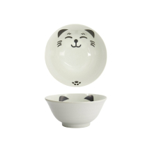 Rice Bowl Kawaii Cat Neko White, Porcelain, 500 ml