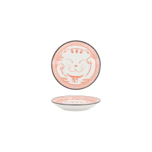 Sauce Bowl Kawaii Lucky Cat Neko Seikaiha-Neko Red, Porcelain, &Oslash; 12 cm