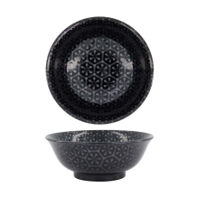 TDS, Ramen Bowl, Kuromonyo Hana Kikko, Ø 20.5x8cm, 1200ml - Item No. 617959