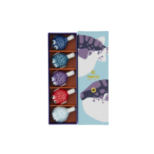 Chopstick Rest Set Kawaii Fugu Multicoloured, 5 pcs, Porcelain
