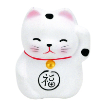TDS, Lucky Cat, Decoration, White, 5.2 cm - Item No. 6196