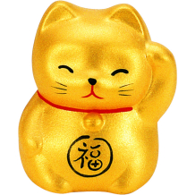 TDS, Lucky Cat, Decoration, Gold, 5.2 cm - Item No. 6197