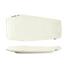 Serving Plate Mino Craft White, Black, Stoneware, 32.4 &times; 16 cm