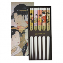 TDS, Chopstick Set, Geisha, 5 pair, 22,5 cm, Item No. 8445