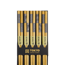 TDS, 5 Paar Essstäbchen, Black/White, 22,5 cm, Art.-Nr. 8499