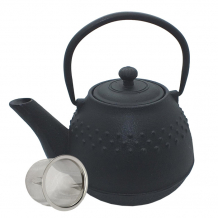 teeblume Cast Iron Teapot Ongaya, 1.0 ltr., with strainer, black