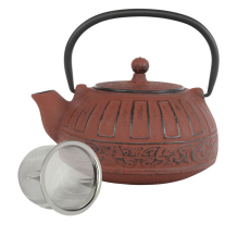 Cast Iron Teapot Puyang Dark Red, 0.88 L, with Strainer, Item No. P08dr