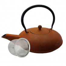 teeblume cast iron teapot Tsuki, 1,3 litre, with strainer,  orange