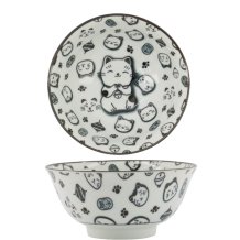 TDS, Schale, Kawaii Glückskatze (Lucky Cat), Neko, Schwarz, Ø 14,8 x 7 cm 500 ml - Art Nr. 15426