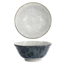 TDS, Tayo-Schale, Mixed Bowls Sakura, Grau/Schwarz, Ø 14,8x6,8cm 500ml - Art Nr. 15464