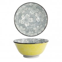 TDS, Tayo Bowl, Mixed Bowls Sakura, Black/Yellow, Ø 14.8x6.8cm 500ml - Item No. 15466
