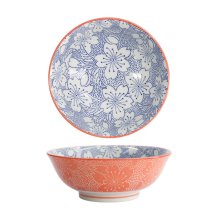 TDS, Tayo Bowl, Mixed Bowls Sakura, Blue/Red, Ø 19.7 x 7 cm, 1000ml - Item No. 15467