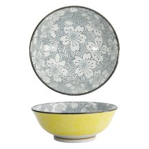 TDS, Tayo-Schale, Mixed Bowls Sakura, Schwarz/Gelb, Ø 19,7 x 7 cm 1000ml - Art Nr. 15470