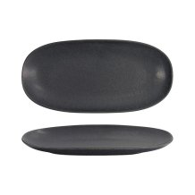 Ovale Servierplatte Onyx Noir Schwarz, Steinzeug, 28,5 &times; 14 &times; 2,5 cm