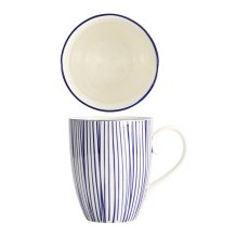 TDS, Mug, Nippon Blue, Lines, Ø 8.5 x 10.2 cm 380ml - Item No. 15627