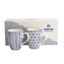 Tassen-Set Nippon Blue Blau/Wei&szlig;, 2-tlg., Porzellan, 380 ml