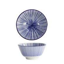 TDS, Rice Bowl, Nippon Blue, Lines, Ø 12 x 6.4 cm 300 ml - Item No. 16003