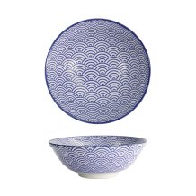 TDS, Soba Bowl, Nippon Blue, Waves, Ø 21 x 7.8 cm 1000 ml - Item No. 16012