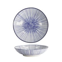 TDS, Pasta Plate, Nippon Blue, Lines, Ø 21 x 5.2 cm - Item No. 16030