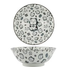 TDS, Ramen-Schale, Kawaii Glückskatze (Lucky Cat) Neko, Schwarz, Ø 19,4 x 7,4 cm, 1000 ml - Art Nr. 16126