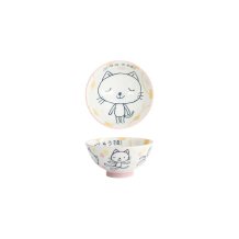 Reisschale Kawaii Gochisosama Katze Neko Rosa, Porzellan, &Oslash; 10,5 cm