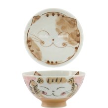 TDS, Reis Schale, Fuku Cat Neko, Kawaii, Rosa, Ø11.5x6.2 cm, 300ml -Art Nr:16297