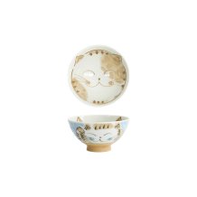 Rice Bowl Fuku Cat Neko Kawaii Blue, Porcelain, 300 ml